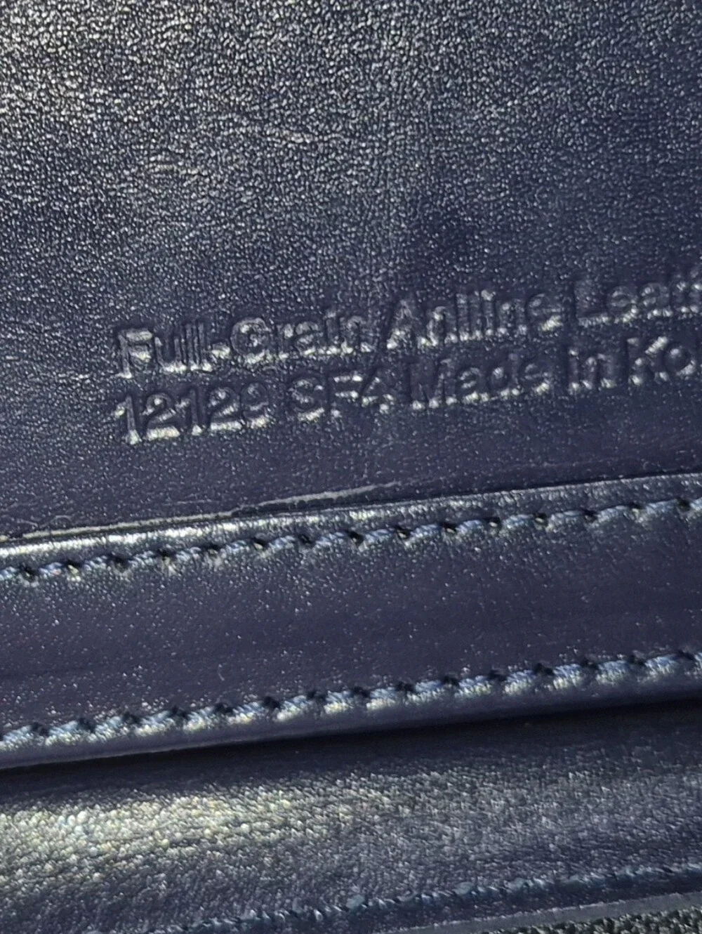 🔥VTG! Franklin Quest Full Grain Aniline Leather Classic Planner Navy Zip Bag